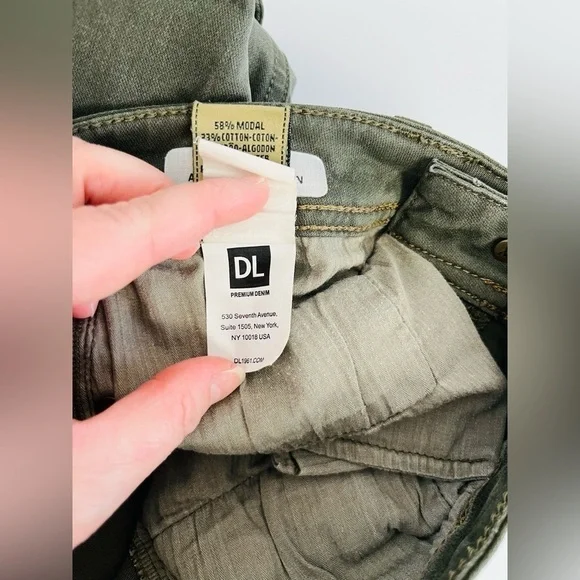 DL1961 Women’s Florence Insta Sculpt Skinny Jeans In Safari Army Green - Picture 7 of 8